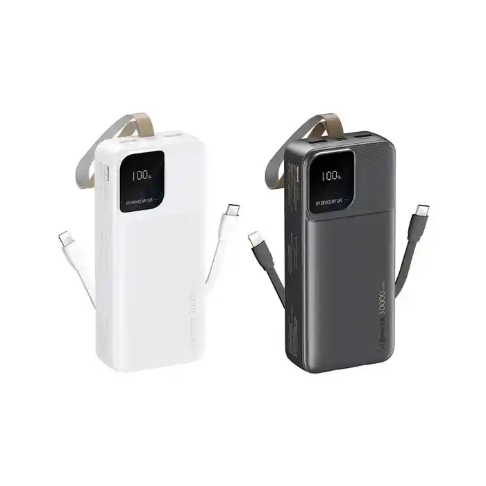 Remax RPP-659 Rellaen Series 30000mAh Powerbank WithBuilt-In Cable & Digital Display 2.4A